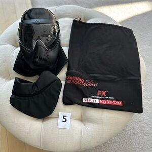 Simunitions FX 8000 Paintball Airsoft Protective Gear Helmet Throat Guard w/ Bag
